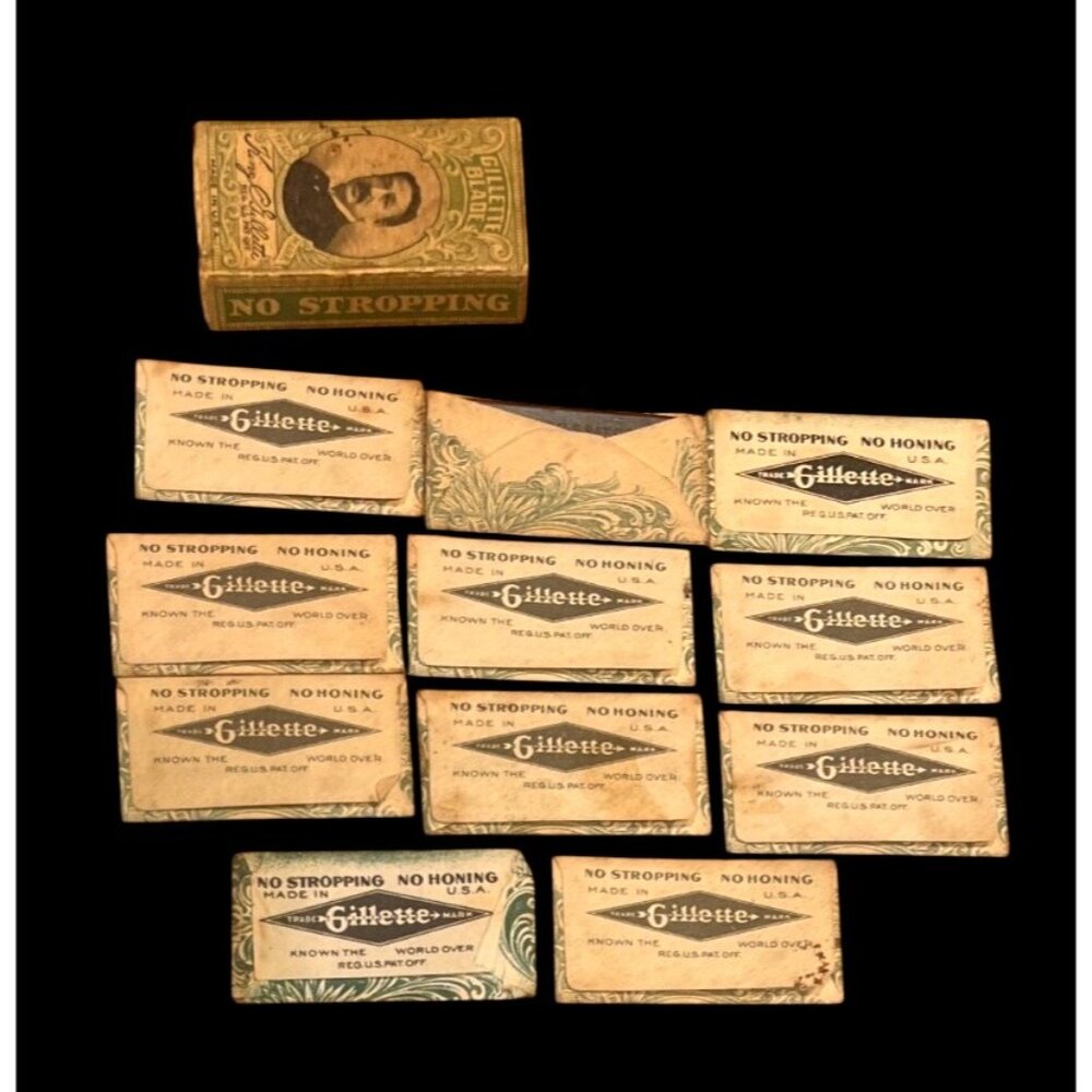 Vtg King C Gillette Razor Blades Antique Shaving Advertising - Picture 3 of 4